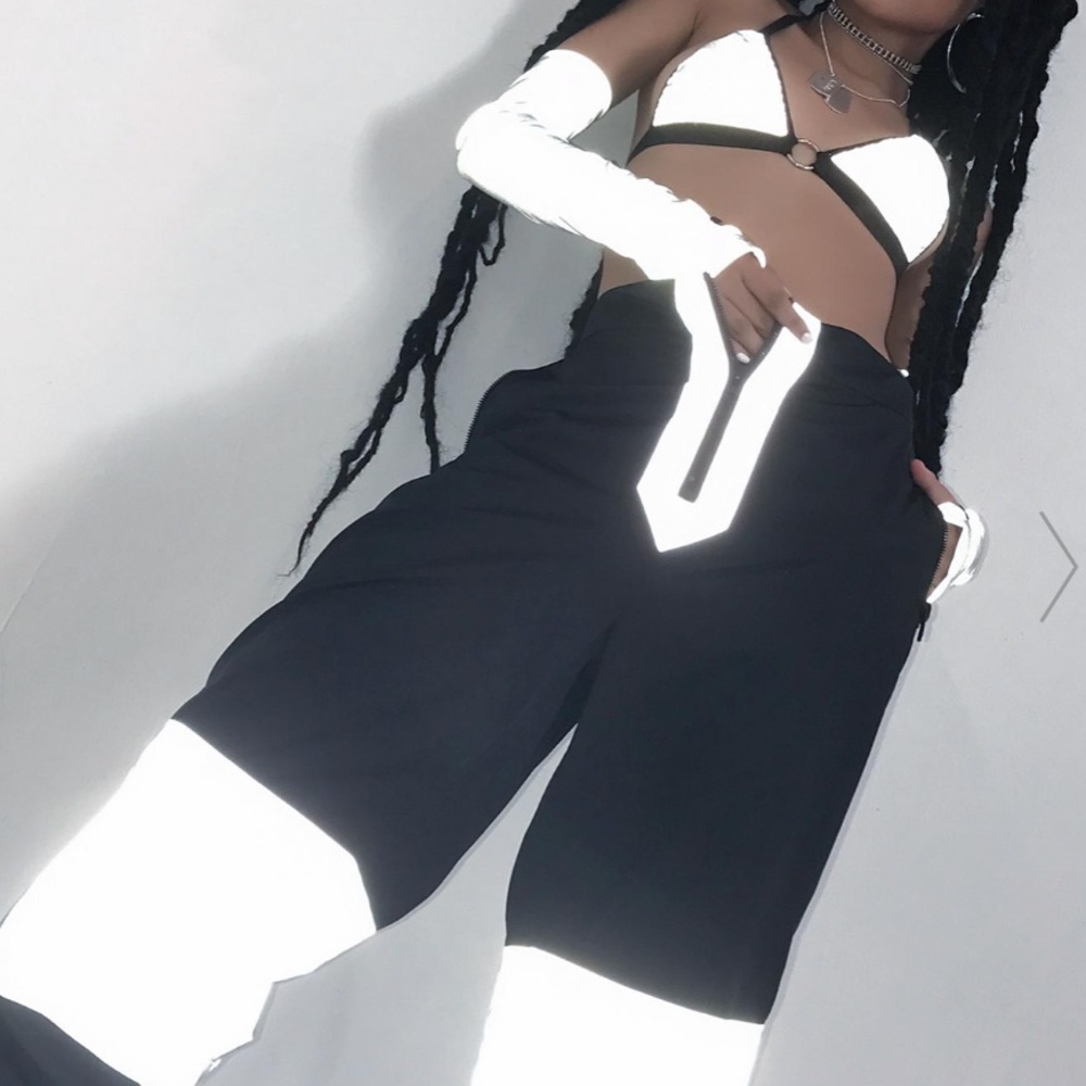 Dolls Kill Reflective Black Joggers
